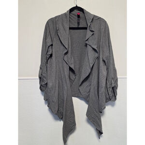 Women's Pure Energy Gray Draped Open Front Cardigan Size‎ 3 (22/24)